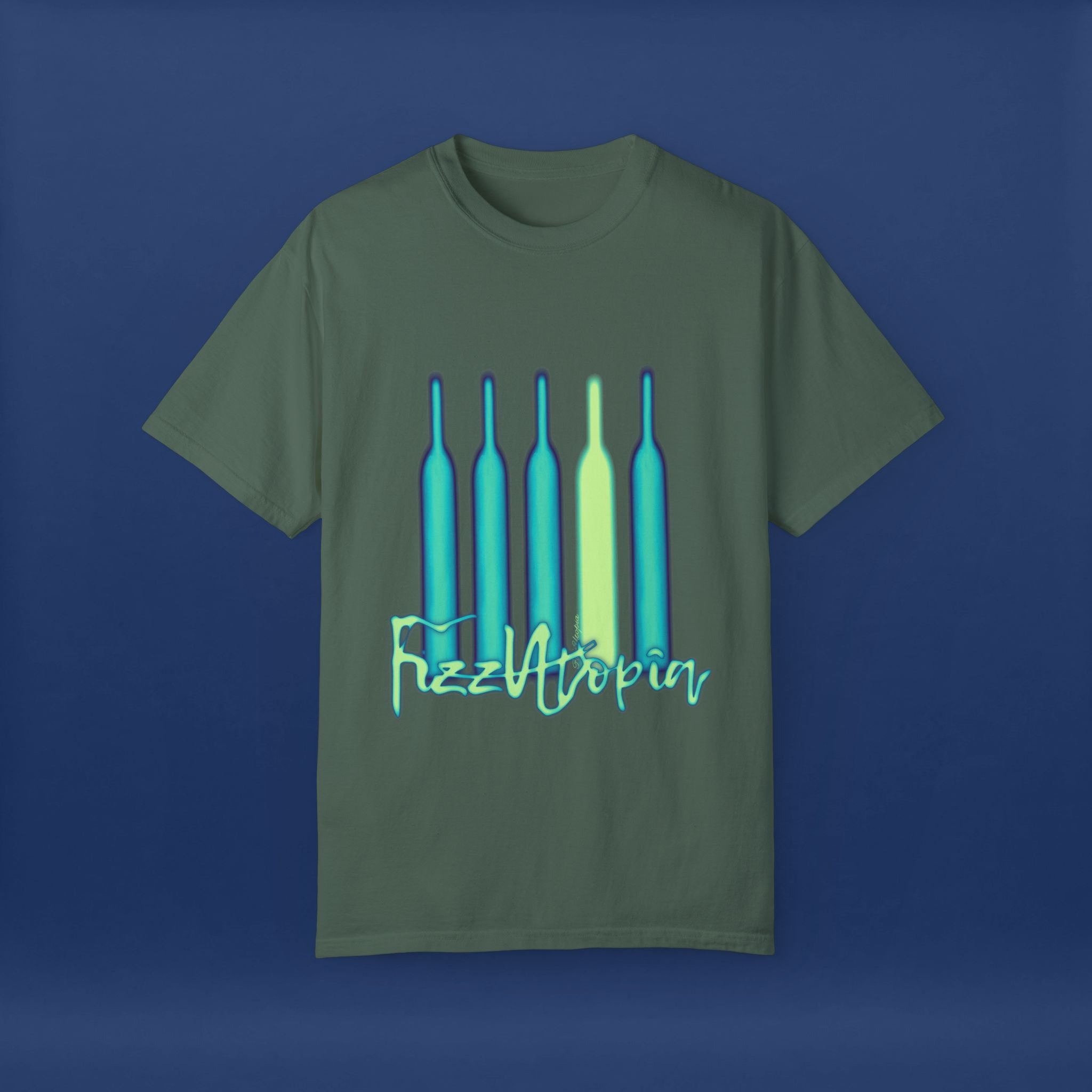 Cyberpunk Neon Vodka  Summer Short Sleeve Graphic Tee for Men & Women