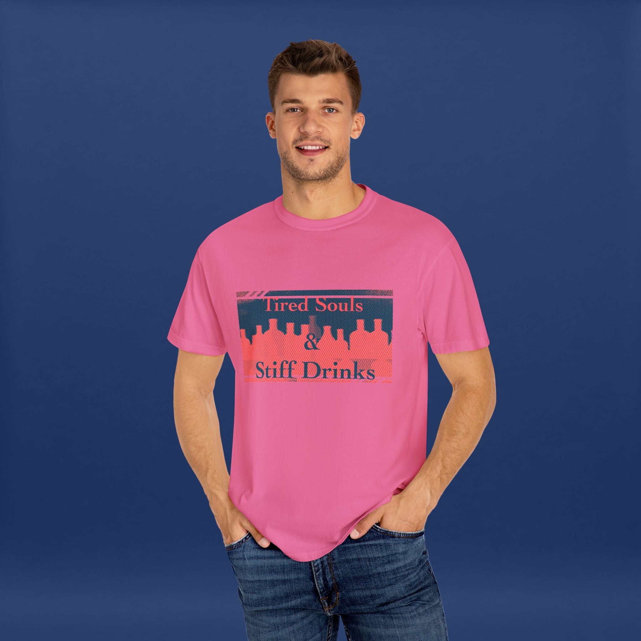 Pop Art Style Liquor Bottle - Summer Short Sleeve Graphic Tee for Men & Women