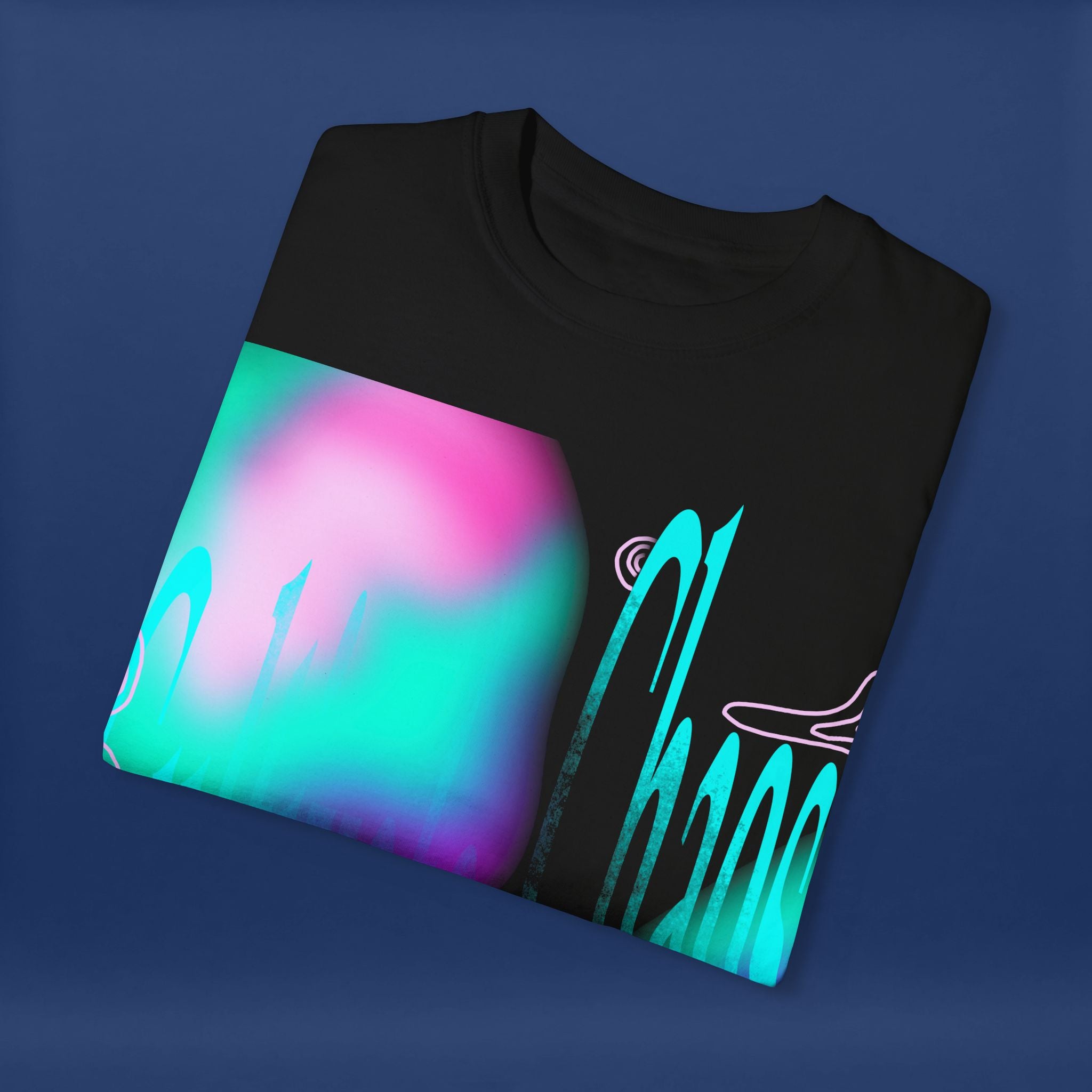 Cyber Neon Apple Graphic Tee Summer Short Sleeve Graphic Tee for Men & Women