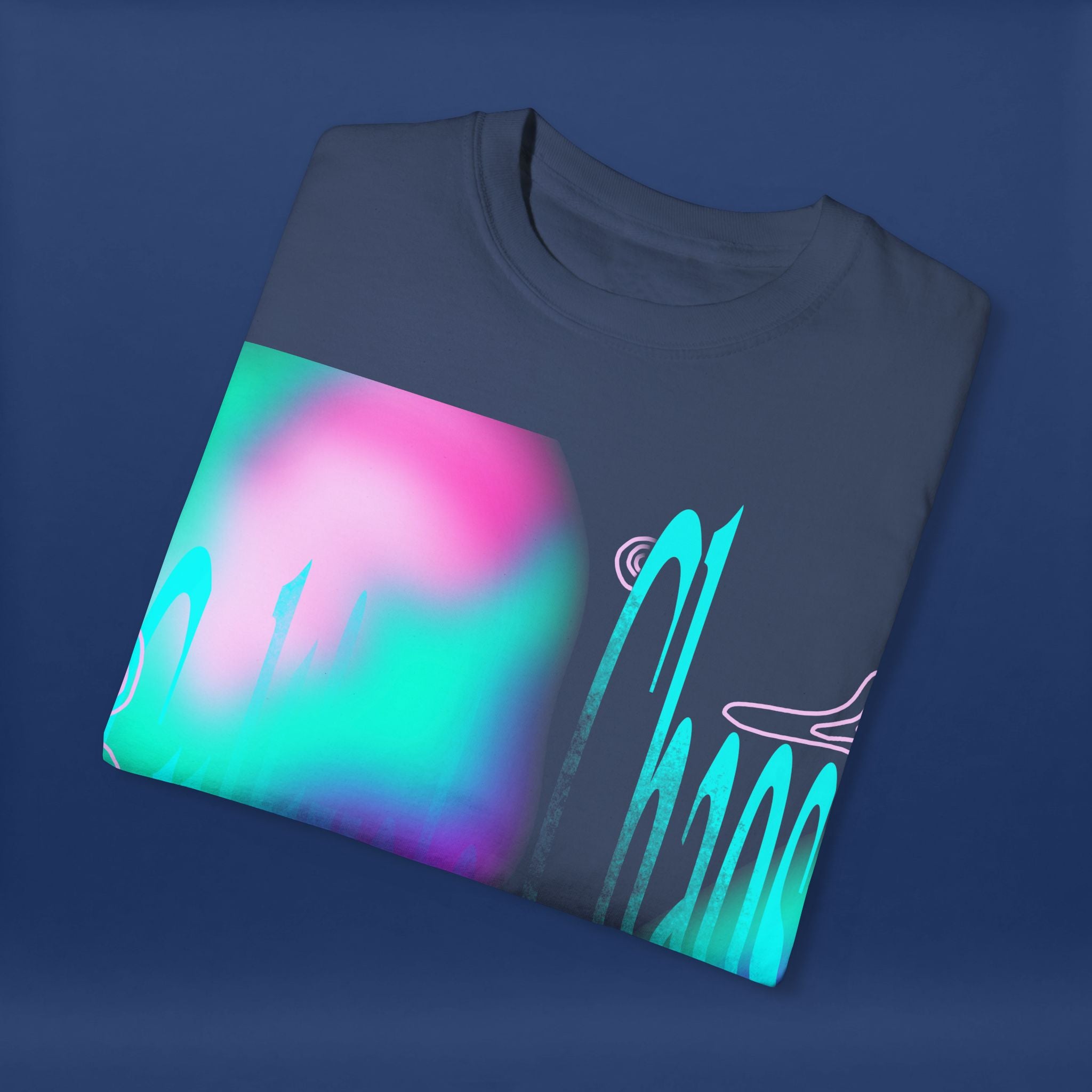 Cyber Neon Apple Graphic Tee Summer Short Sleeve Graphic Tee for Men & Women