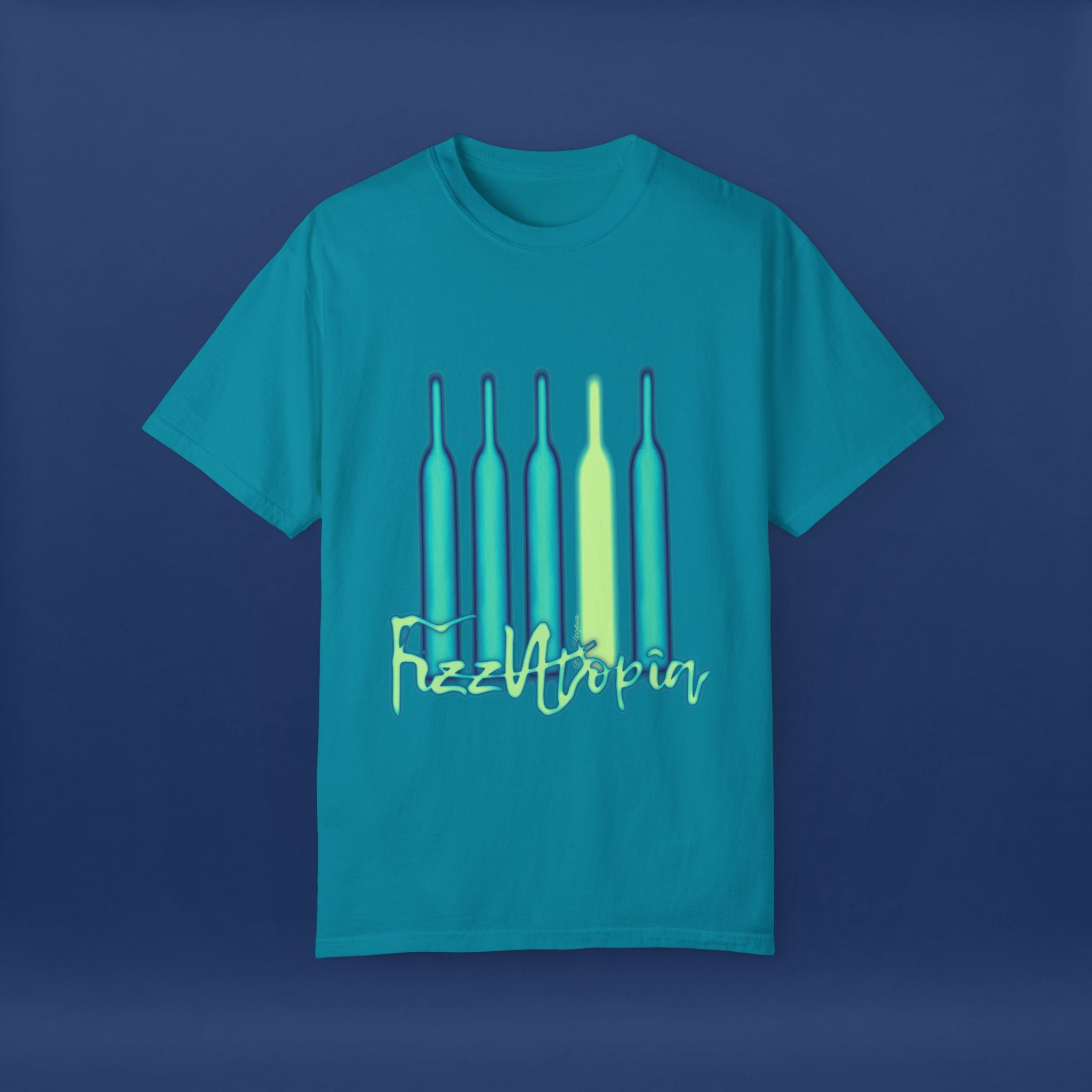 Cyberpunk Neon Vodka  Summer Short Sleeve Graphic Tee for Men & Women