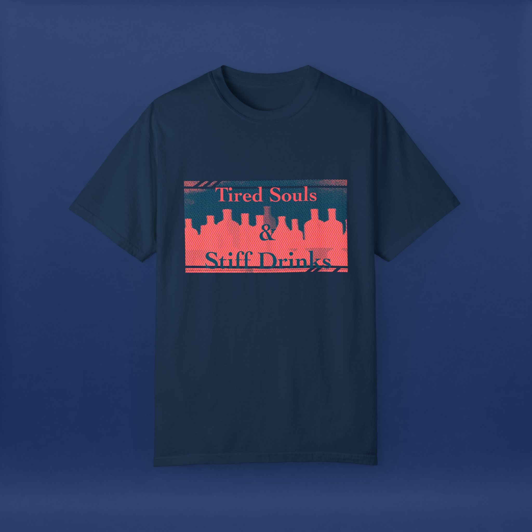 Pop Art Style Liquor Bottle - Summer Short Sleeve Graphic Tee for Men & Women