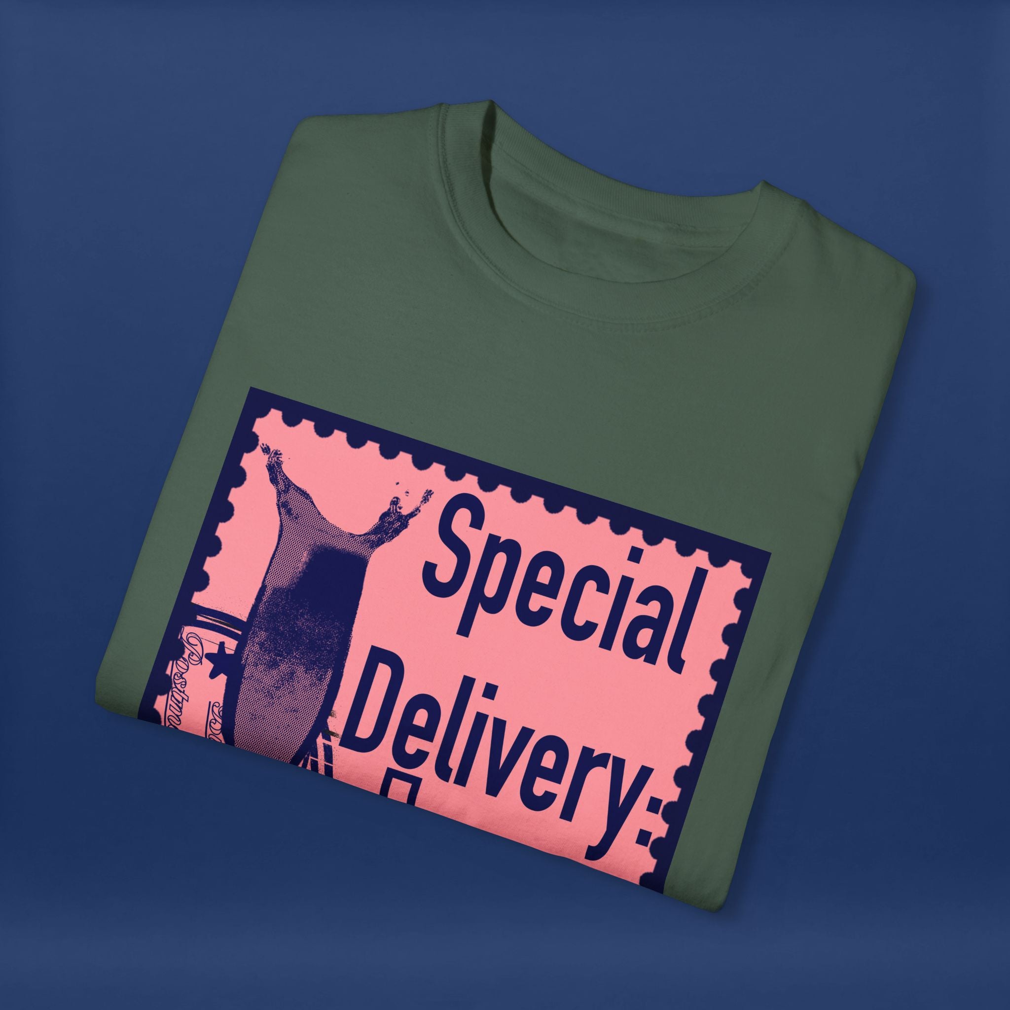 Happy Champagne Stamp- Summer Short Sleeve Graphic Tee for Men & Women
