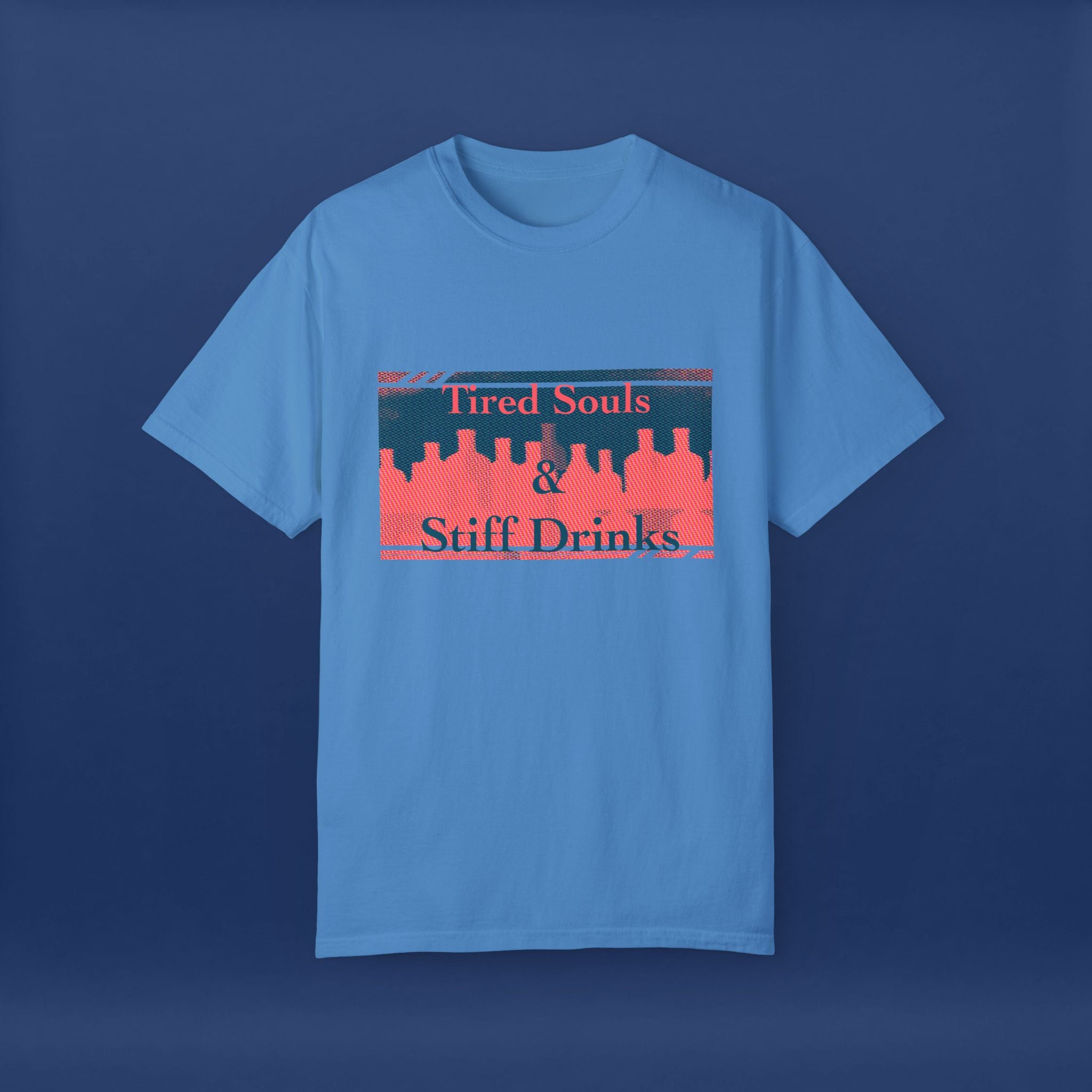 Pop Art Style Liquor Bottle - Summer Short Sleeve Graphic Tee for Men & Women